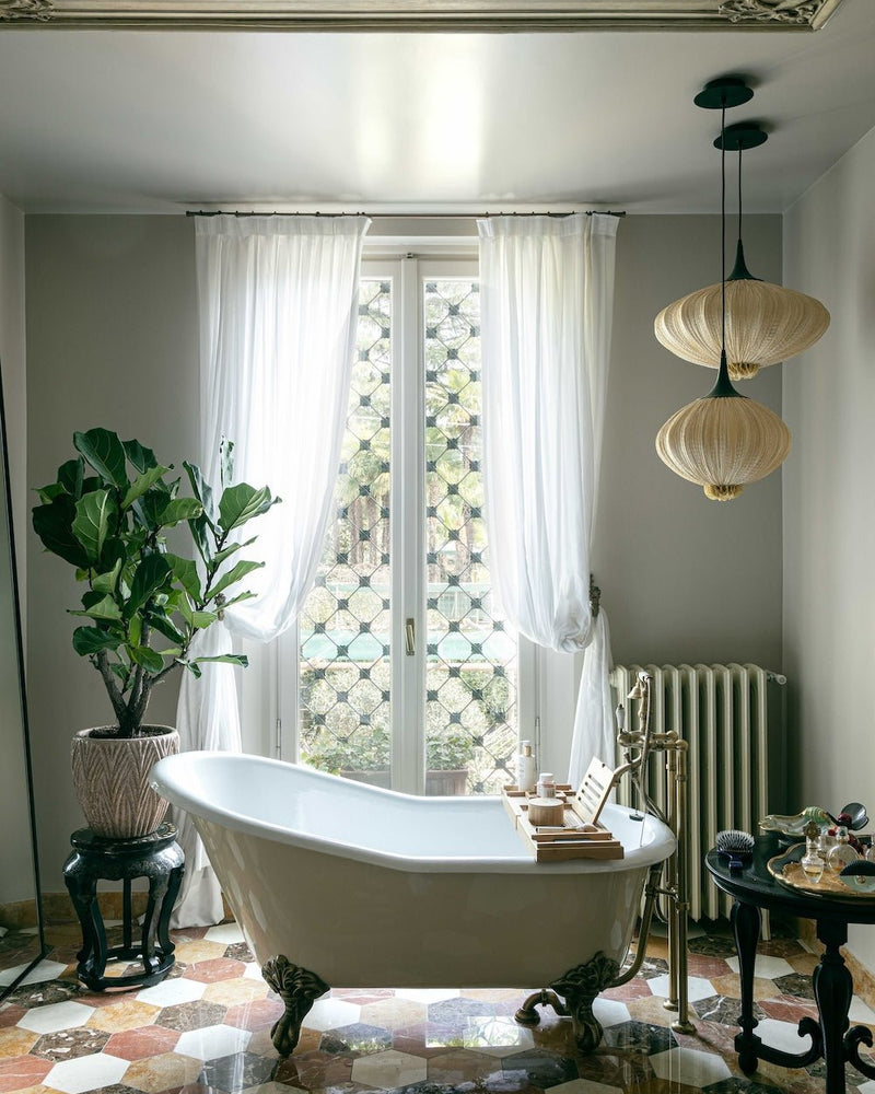 Suuria Pendant Light by Aqua Creations. Featured in the Villa Flora - Lake Como. Interior design by Ingrid Steyrer. Photo by: Mattia Aquila.