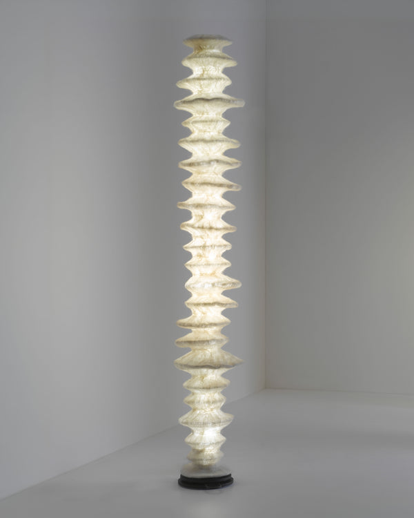 Apaya Ponyo Floor Lamp hand-dyed silk floor lamp Aqua Creations