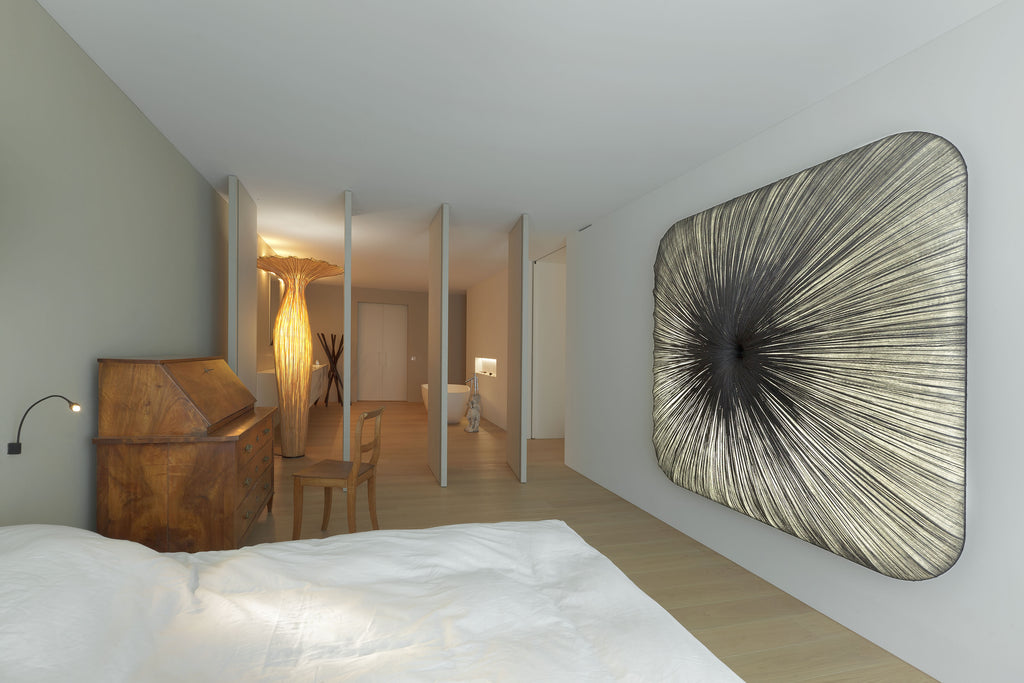 Nara 122/90 Wall and Ceiling Light designer hand-dyed silk light by Aqua Creations