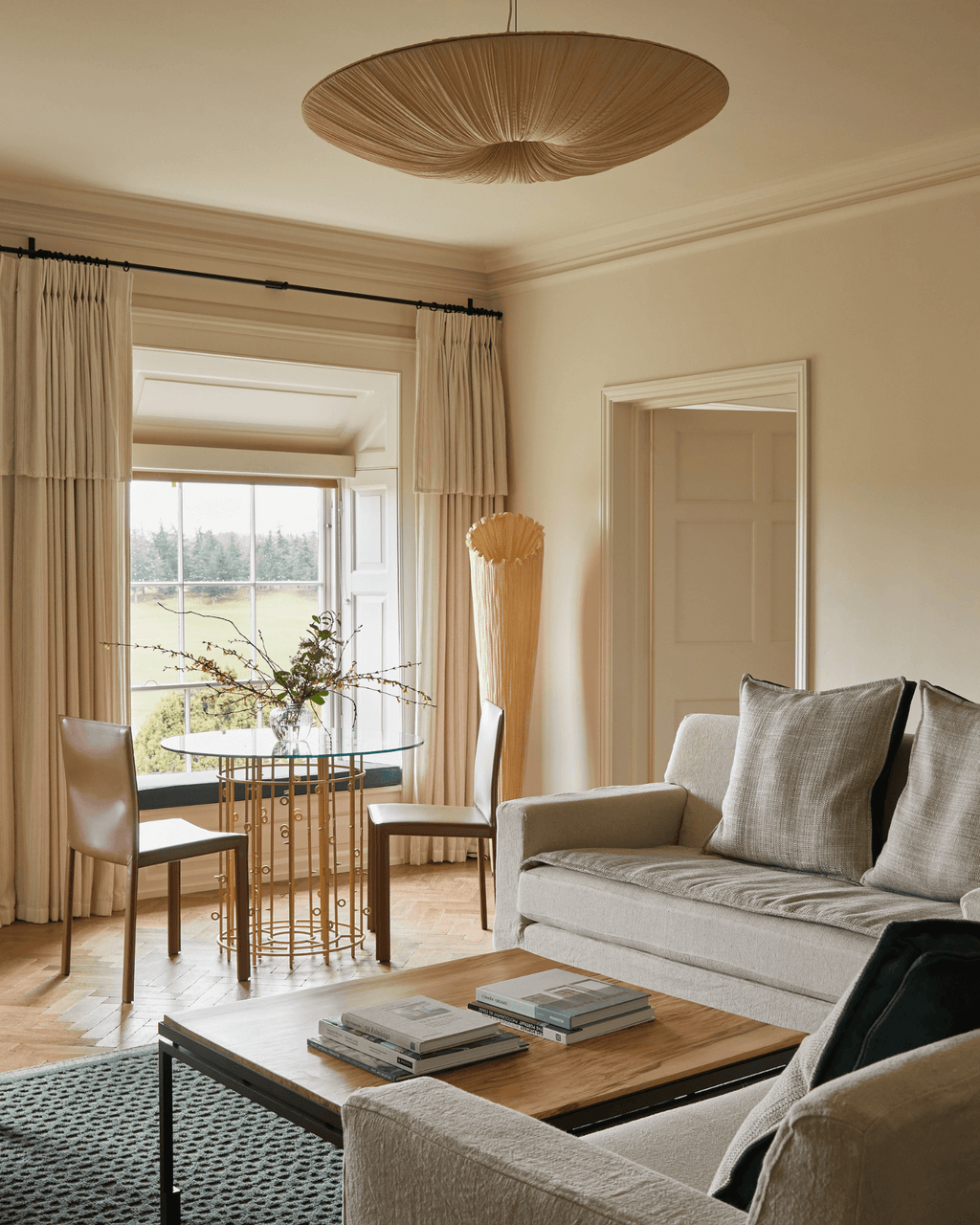 Horn Floor Lamp by Aqua Creations Luminary Design Studio. Pictured in the Victoria Suite at The Grove Hotel, Hertfordshire, UK. Photo by: Helen Cathcart. Interiors by Martin Hulbert Design.