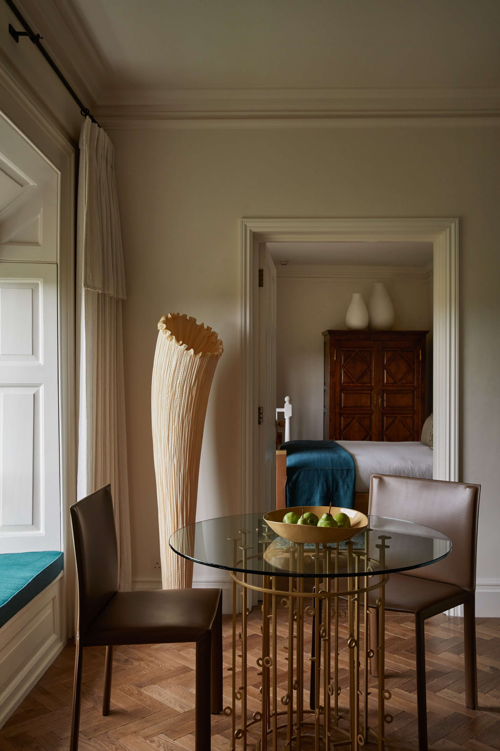 Horn Floor Lamp by Aqua Creations Luminary Design Studio. Pictured in the Victoria Suite at The Grove Hotel, Hertfordshire, UK. Photo by: Helen Cathcart. Interiors by Martin Hulbert Design.