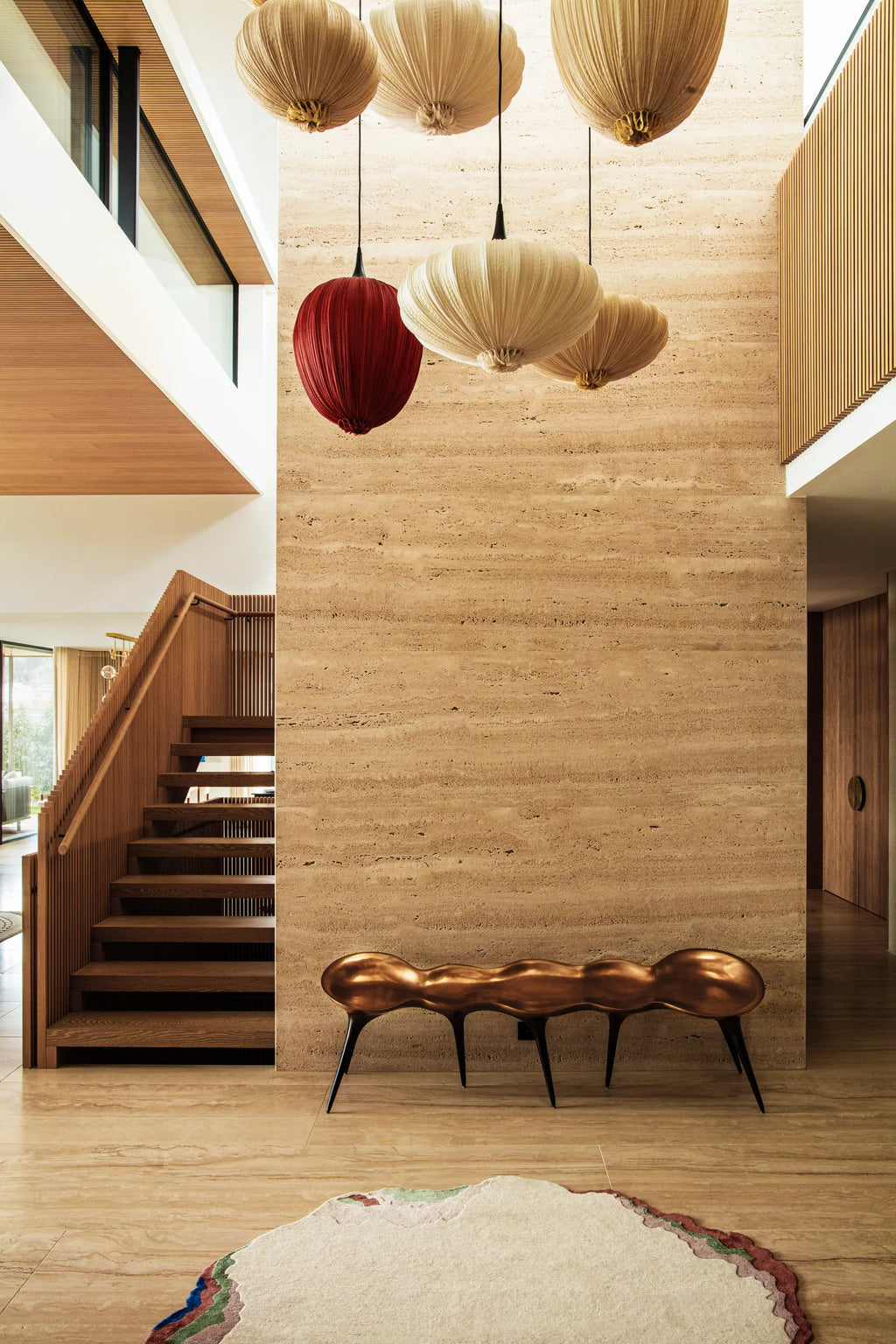 Dippa Pendant Light by Aqua Creations. Featured in this Lake Zürich home designed by Miriam Frowein Interiors. Photo by: Matthieu Salvaing, via Architectural Digest Middle East.