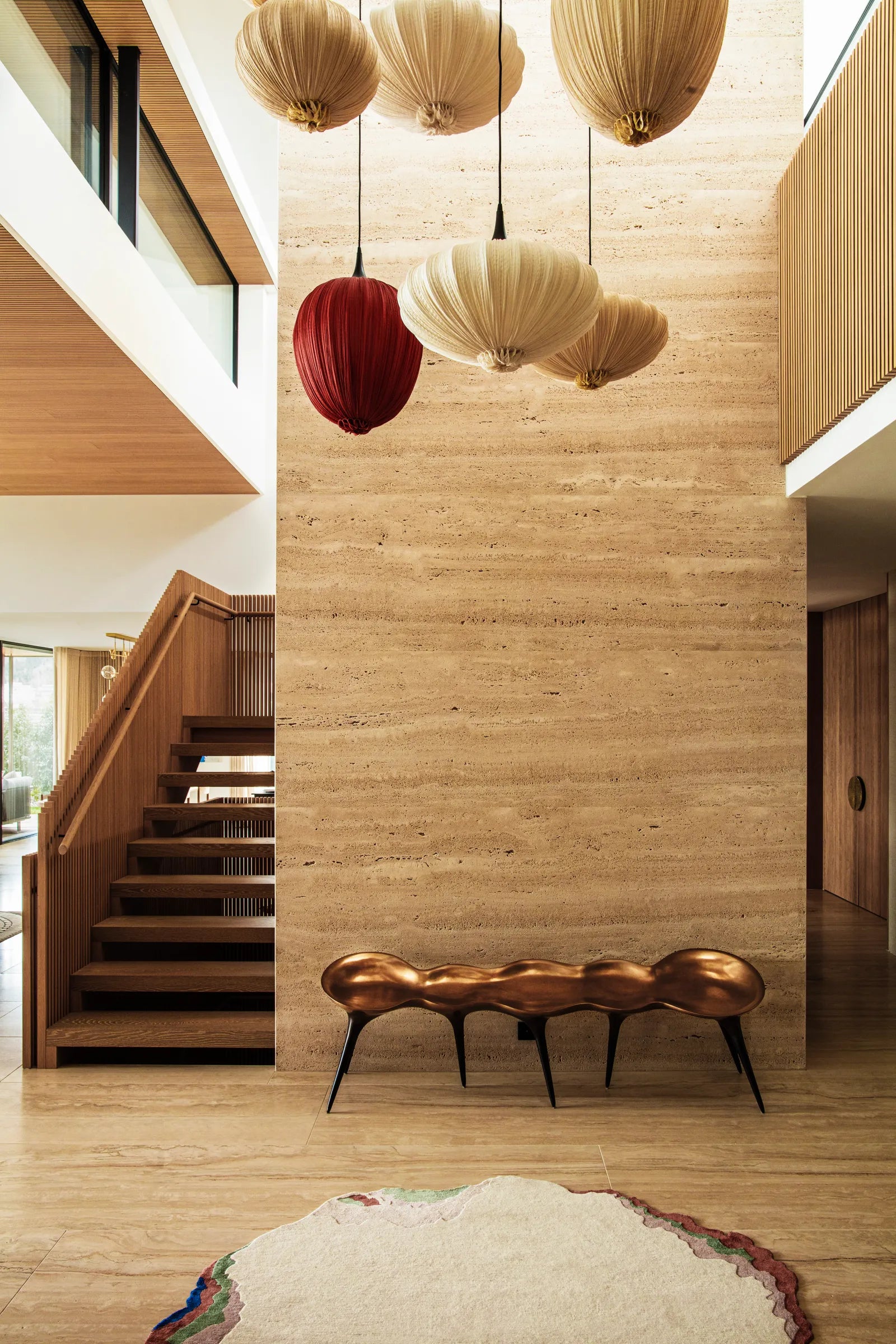 Dippa Pendant Light by Aqua Creations. Featured in this Lake Zürich home designed by Miriam Frowein Interiors. Photo by: Matthieu Salvaing, via Architectural Digest Middle East.
