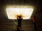 Nara Wall & Ceiling Light designer hand-dyed silk wall and ceiling light by Aqua Creations