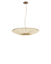 Stand By fabric pendant light in Cream silk, shallow parasol shade on a slim drop, small size, Aqua Creations