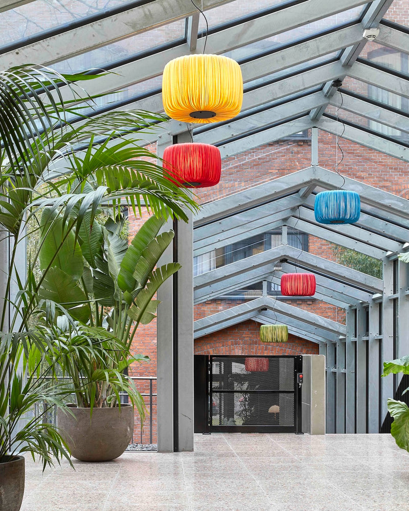 Te Silk Pendant Lights by Aqua Creations. Featured at the Sly Berlin Hotel. Design by Giorgio Gullota Architekten. Photo by: 
Jochen Stüber.