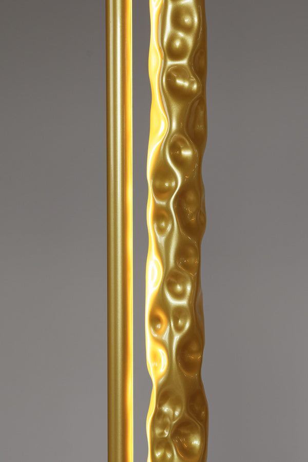 Gliding Carve Trio Suspended — sculptural pendant light in hand-dyed silk by Aqua Creations
