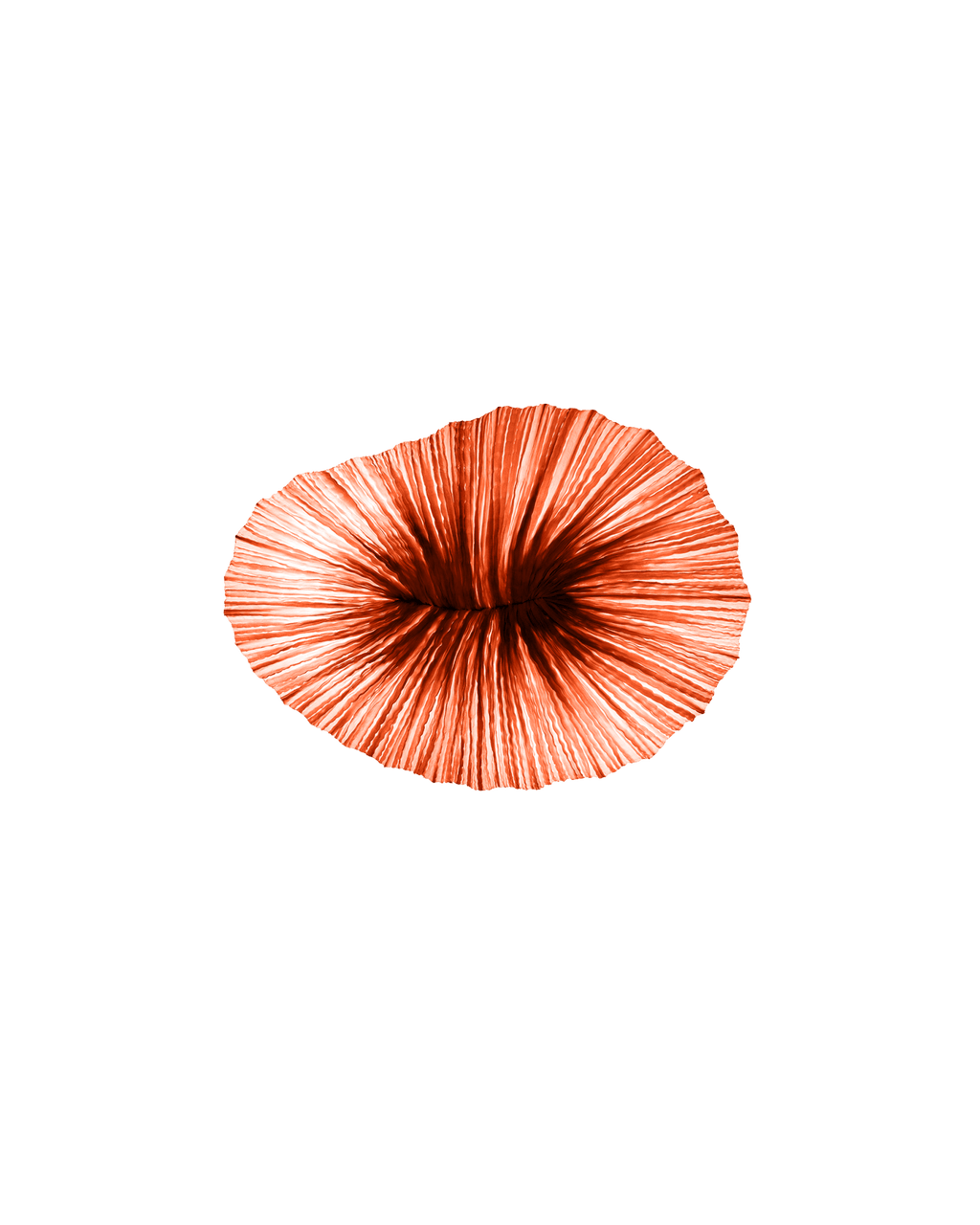 Rust silk Baby Coral, an organic modern light fixture for dining room walls in Rust pleats, Aqua Creations