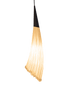 Chilli in warm Gold silk lit from within, organic modern lighting shaped like a drooping blossom, Aqua Creations