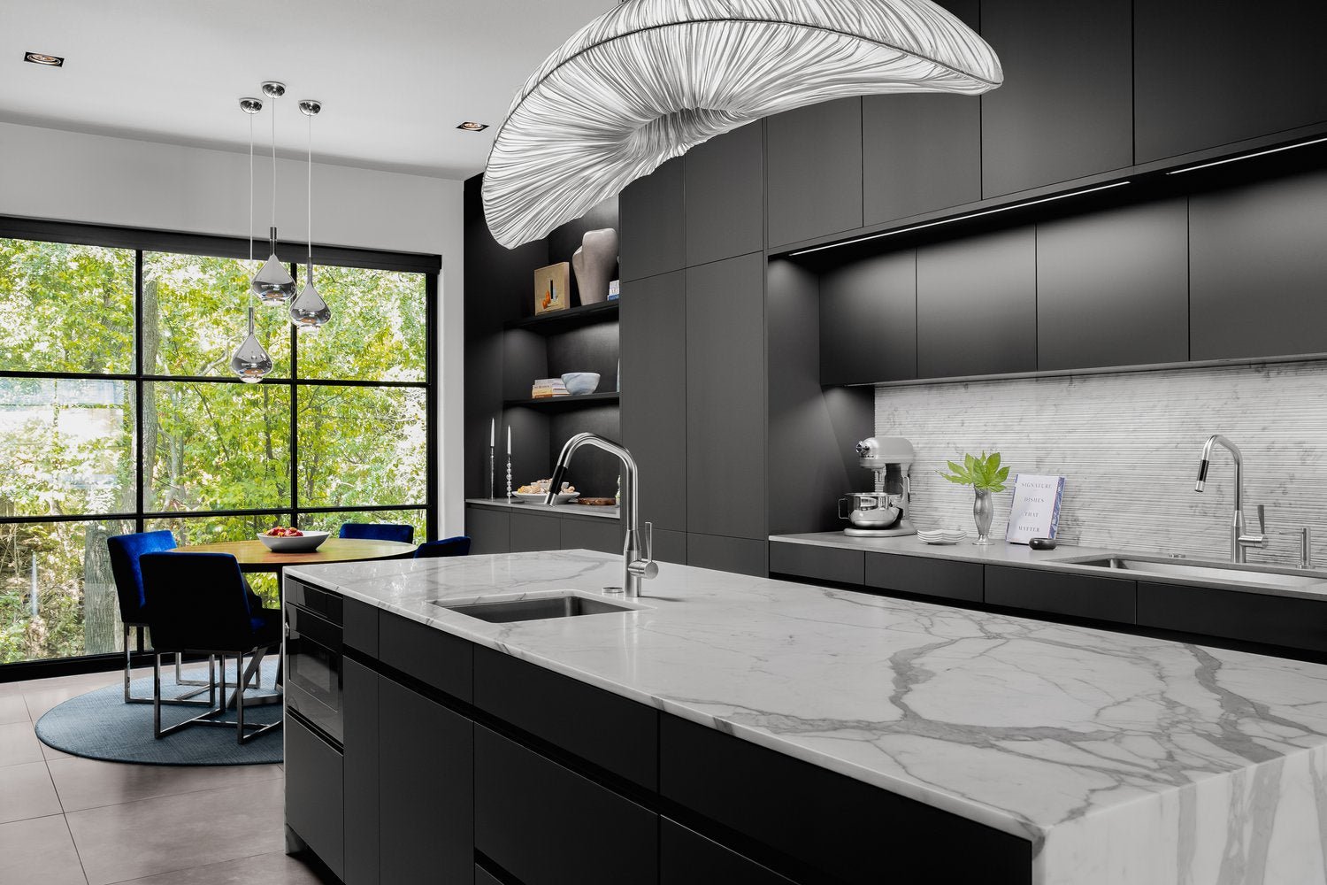 Liana S. Pendant Light by Aqua Creations. Featured in this Austin contemporary home by Kasey McCarty Design. Photo by: Brian Cole.