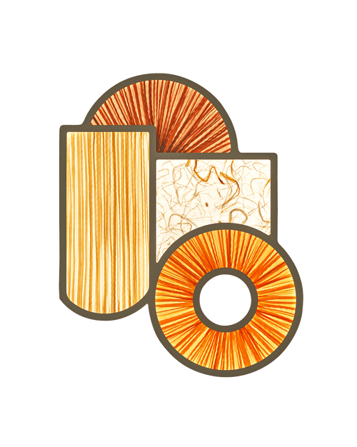 Miami 1 Wall Light in Redwood, Gold, Orange silk colors with Raw Paper
