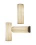 Three Mikado wall lights in Cream striped silk, quiet statement lighting hallway walls welcome, Aqua Creations
