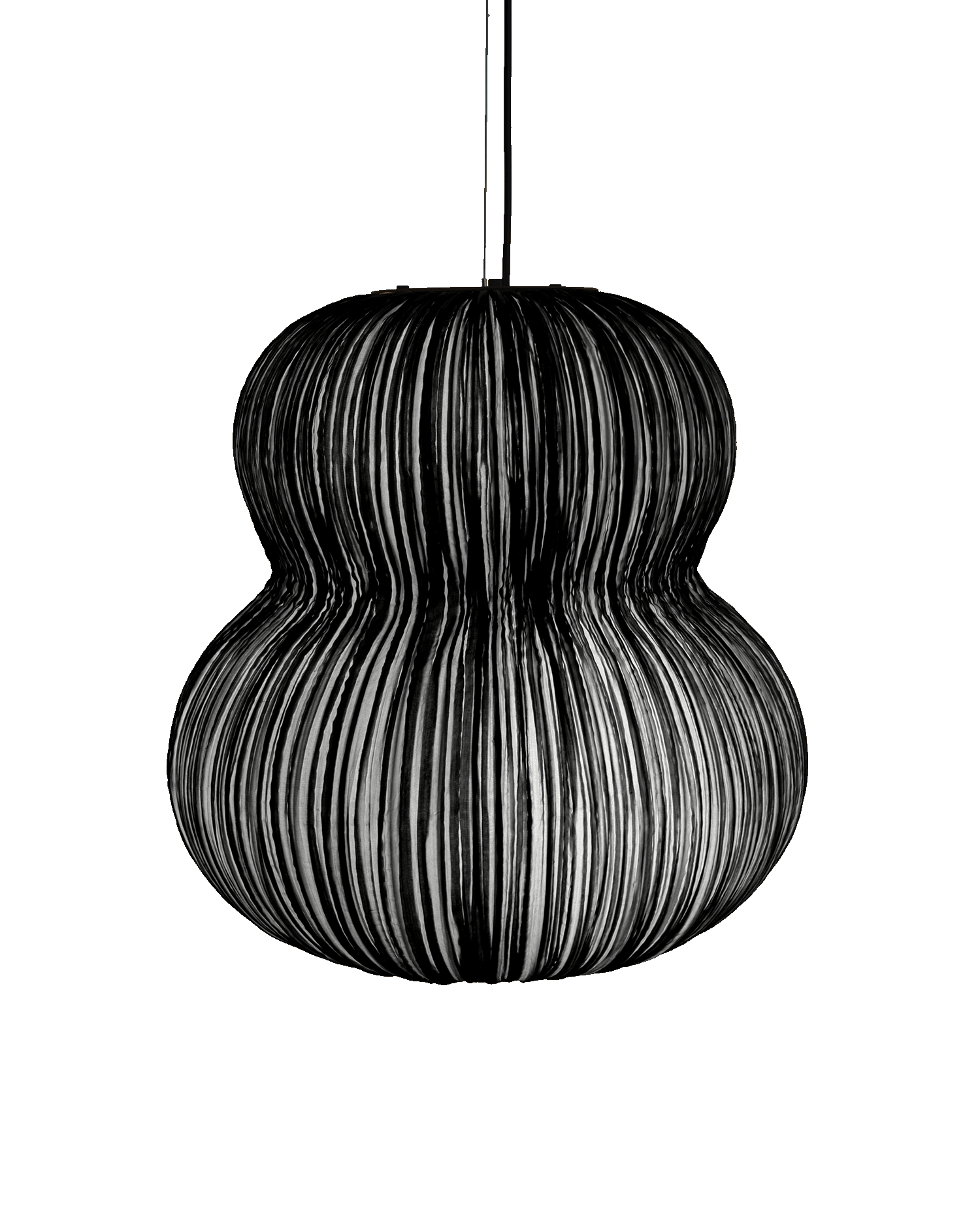 Oji Silk Pendant Light in Coal Silk