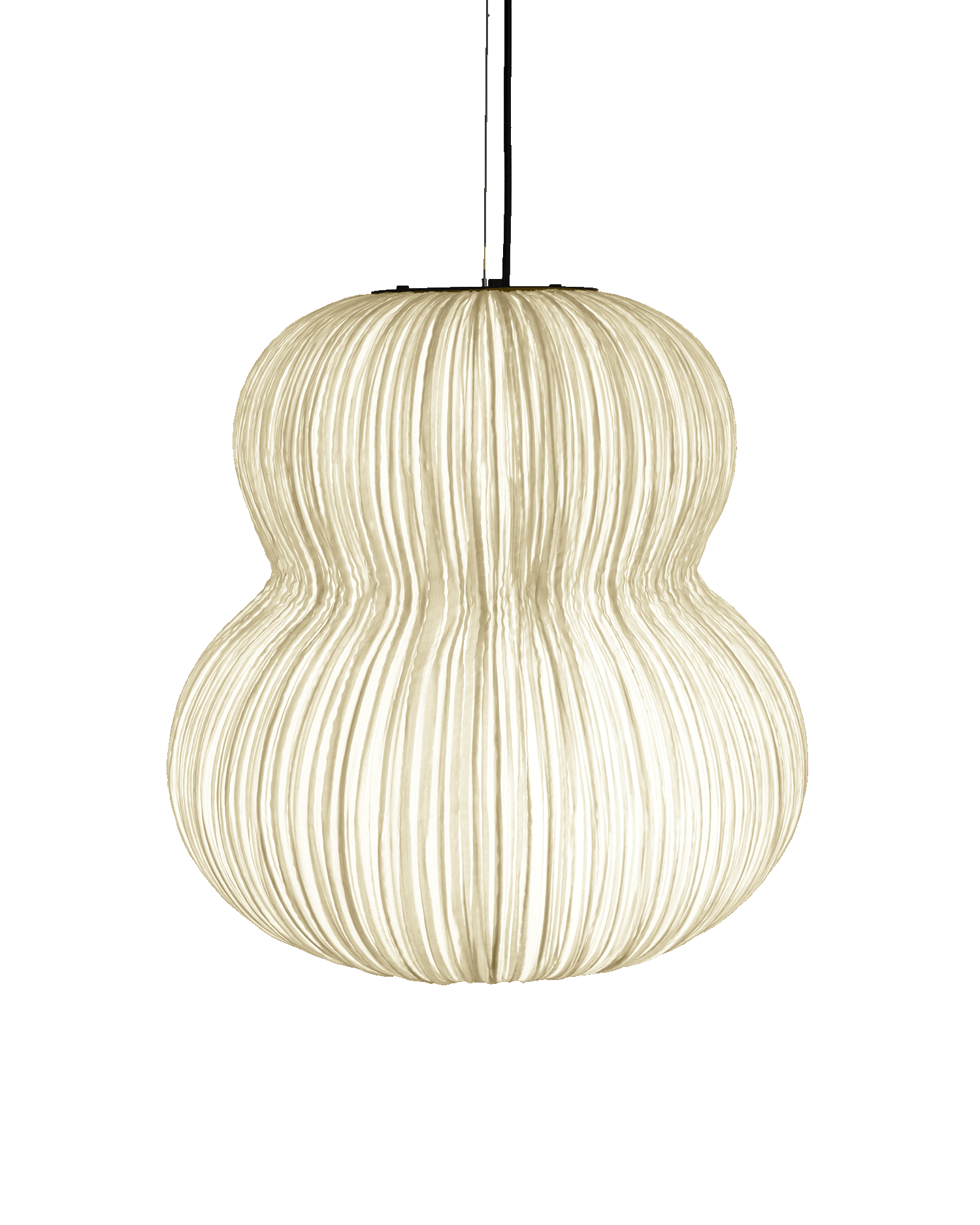 Oji Silk Pendant Light in Cream Silk