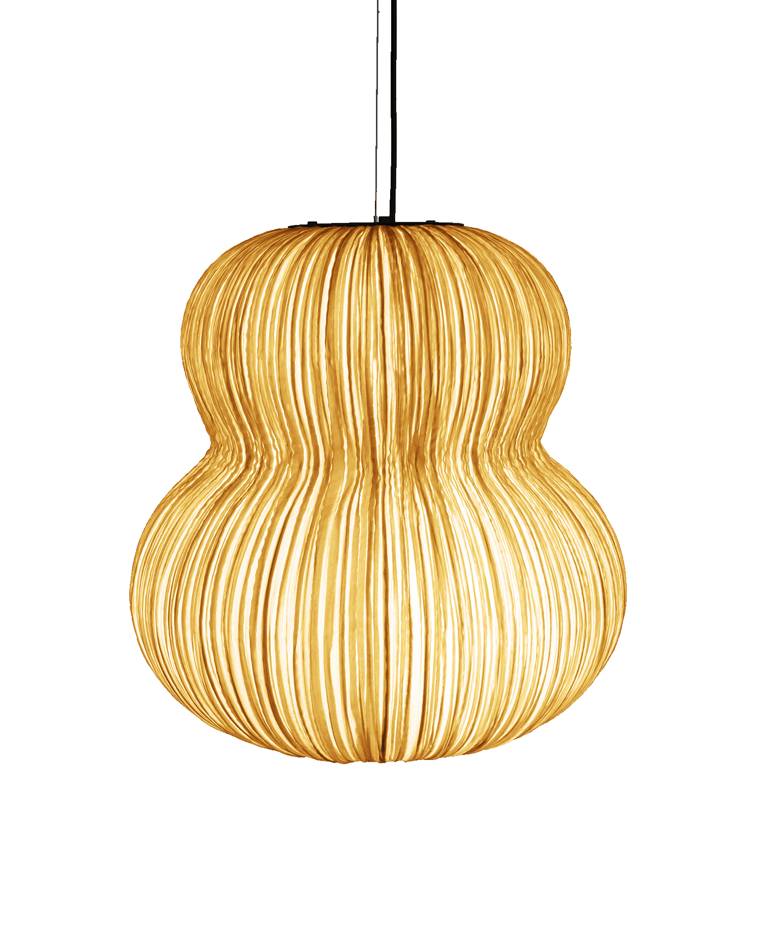 Oji Silk Pendant Light in Orange Silk
