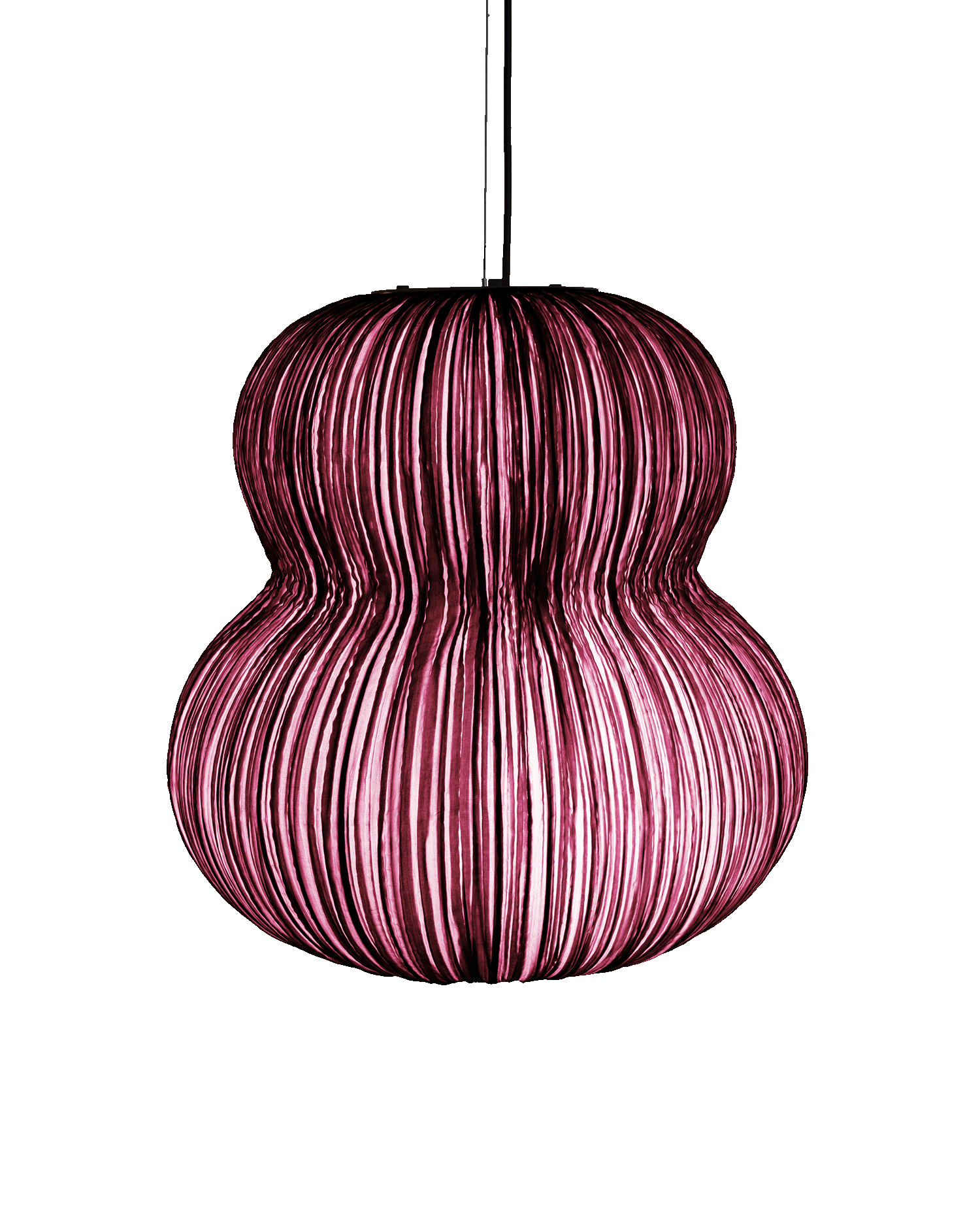 Oji Silk Pendant Light in Red Silk