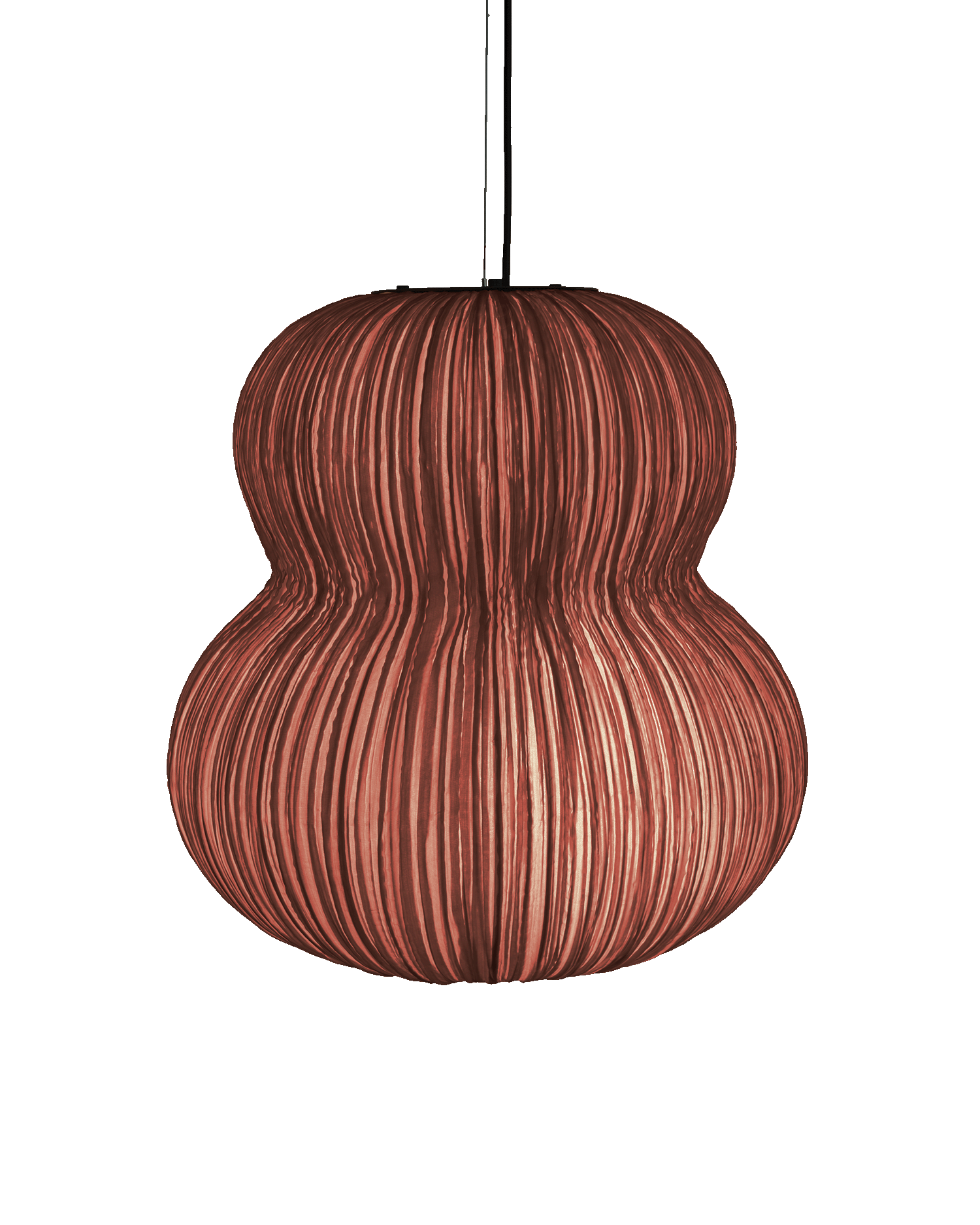 Oji Silk Pendant Light in Rust Silk