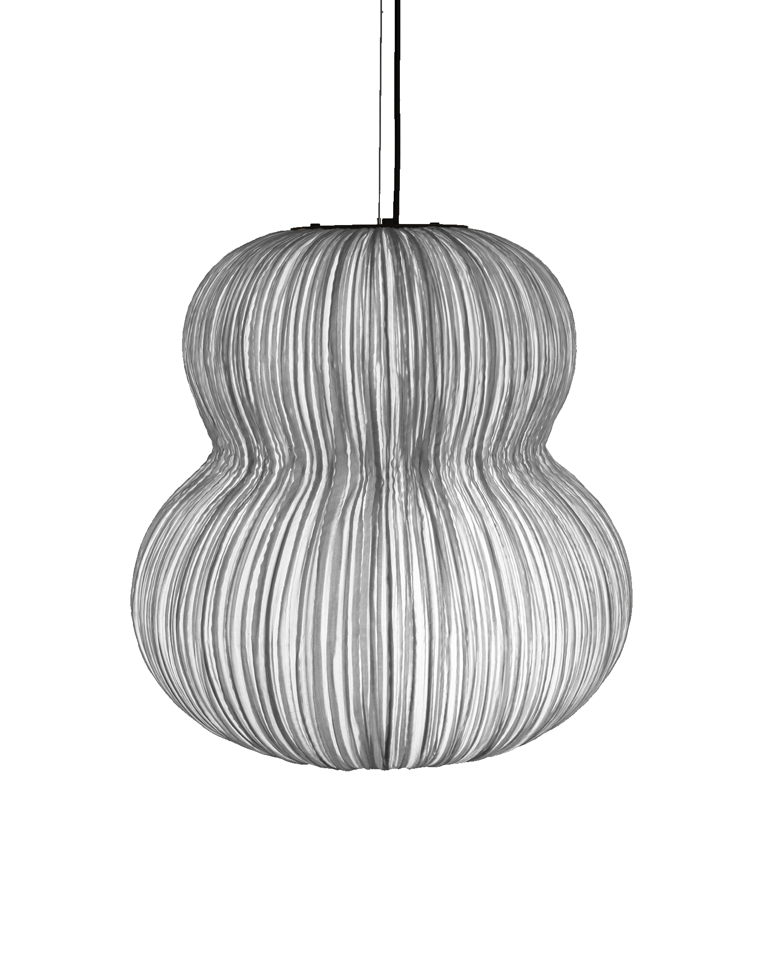 Oji Silk Pendant Light in Silver Silk