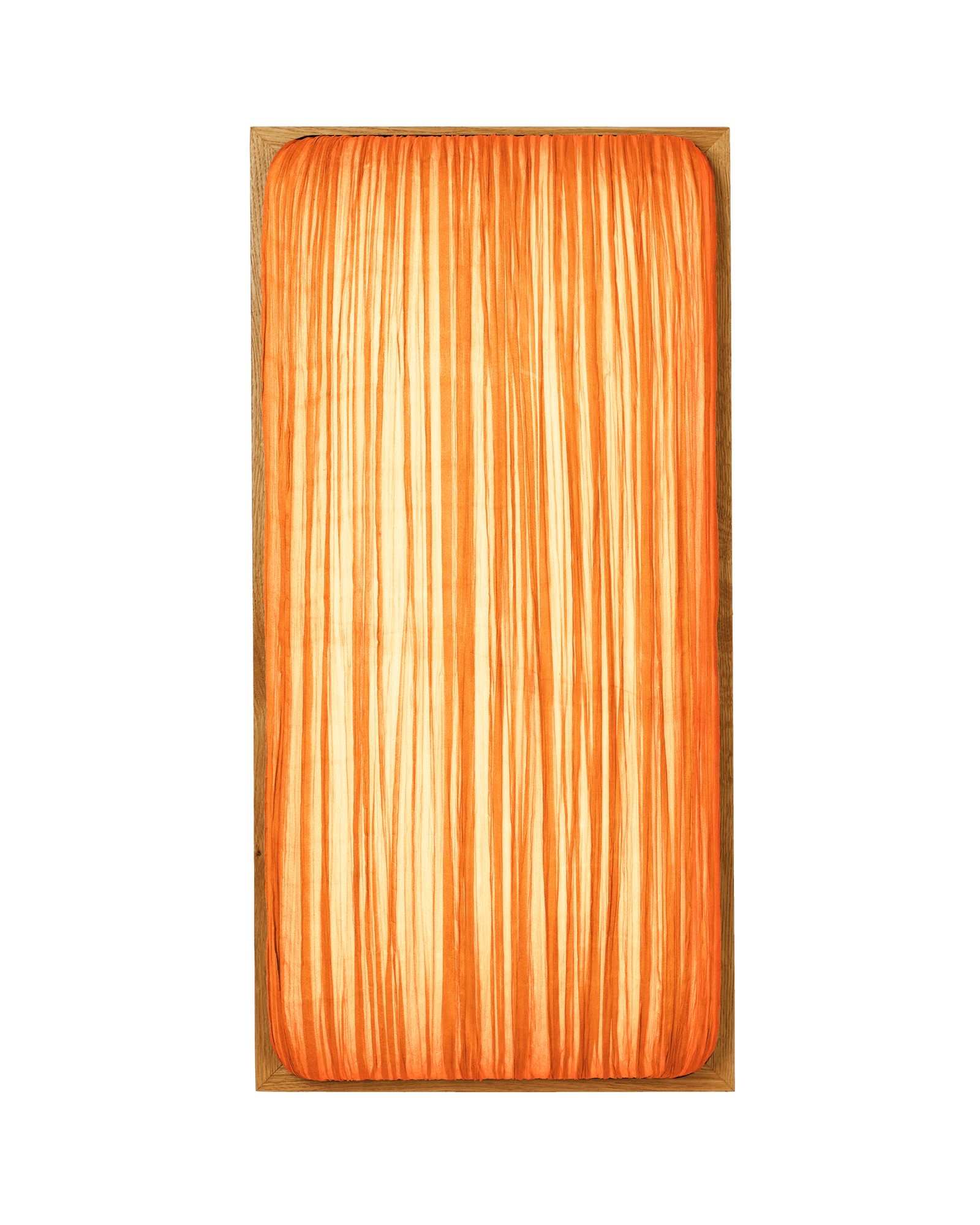 Simon Says Maybe Wall & Ceiling Light in Orange silk color & Oak wooden Frame