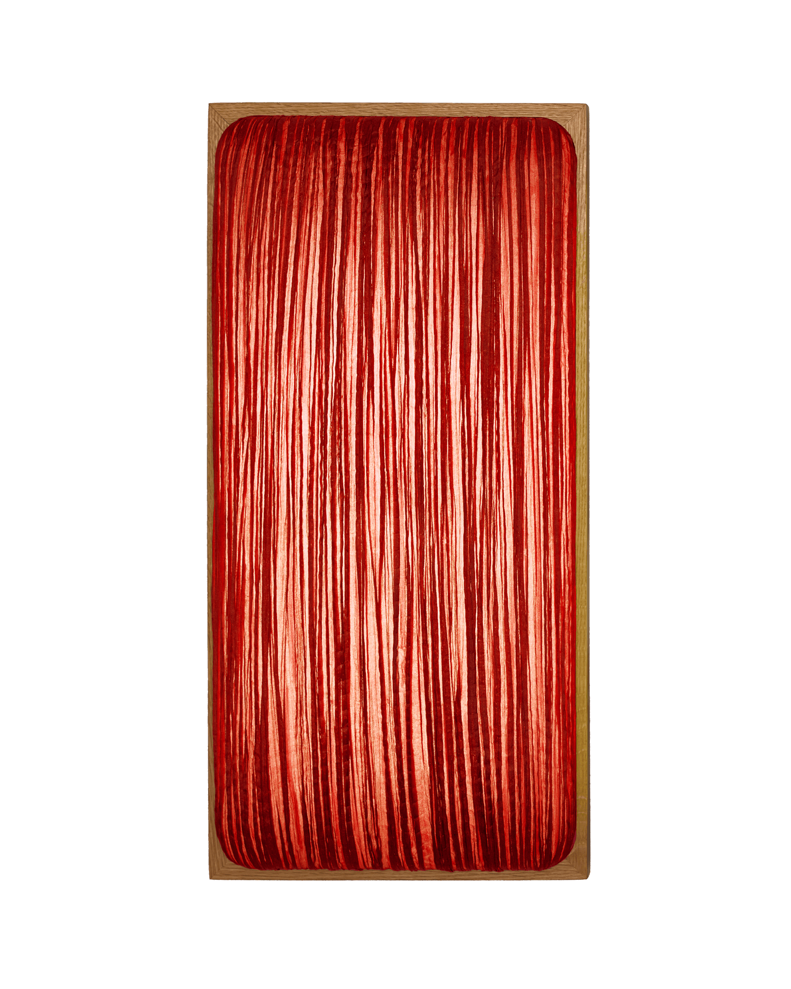 Simon Says Maybe Wall & Ceiling Light in Rust silk color & Oak wooden Frame