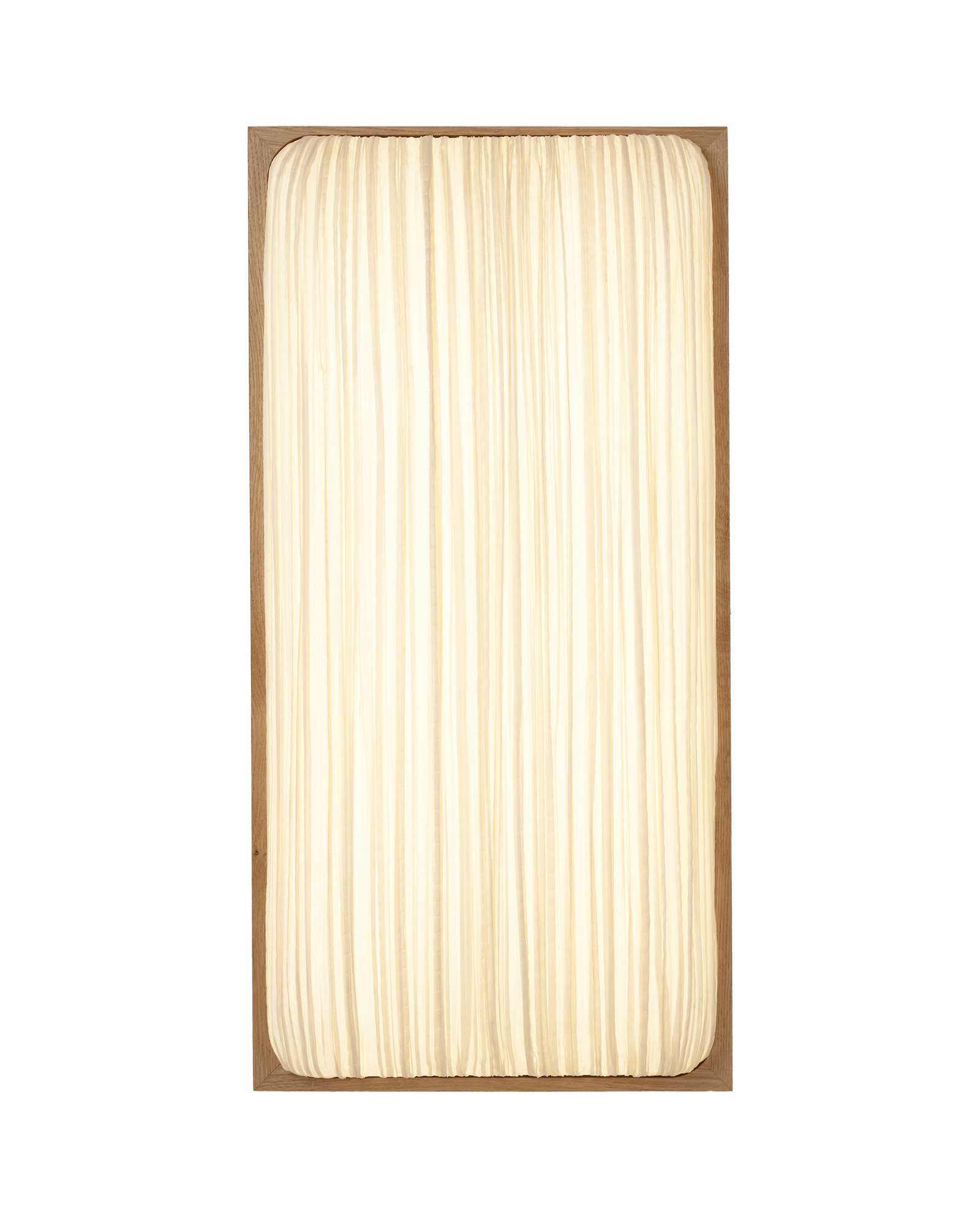 Simon Says Maybe Wall & Ceiling Light in Cream silk color & Oak wooden Frame