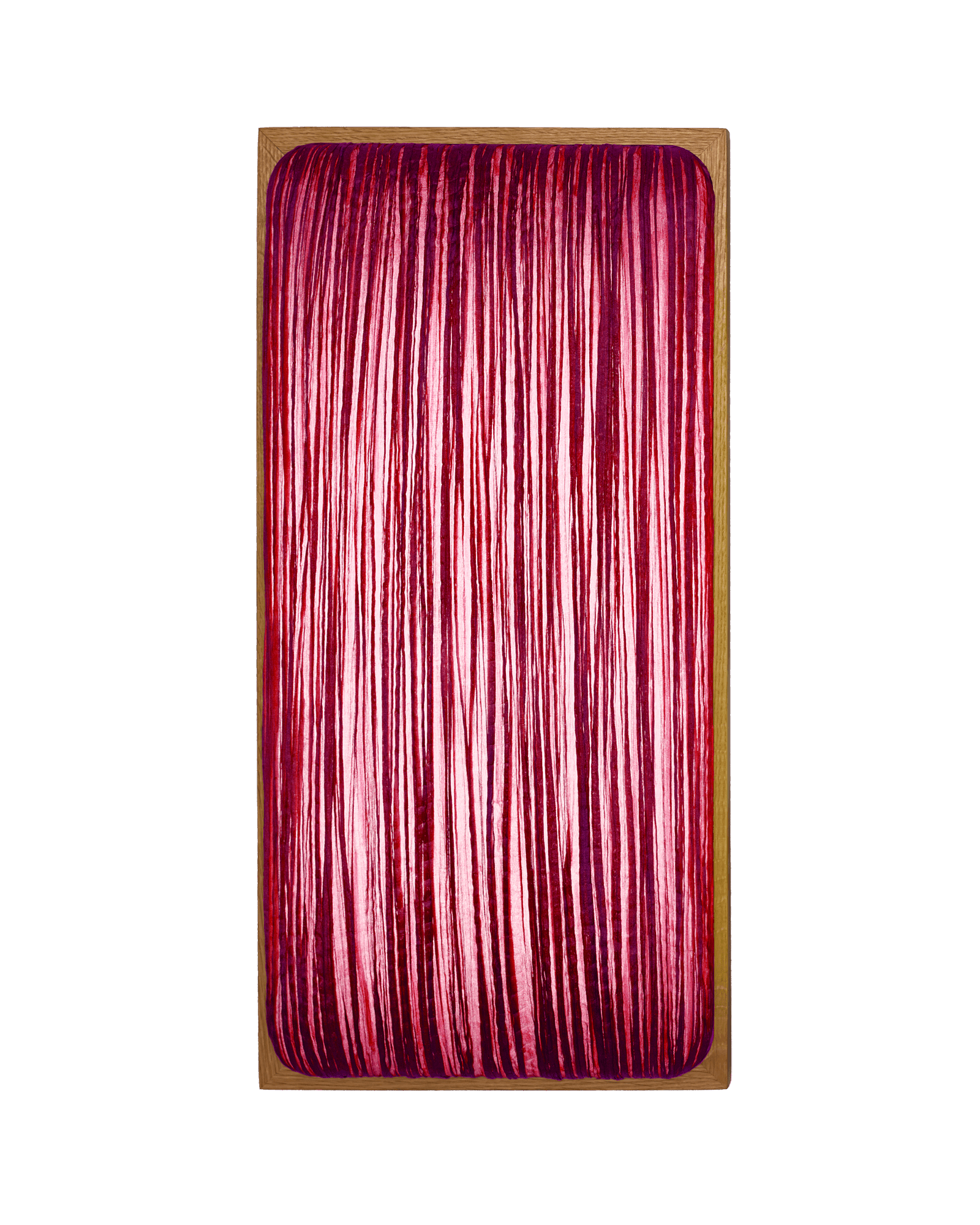 Simon Says Maybe Wall & Ceiling Light in Red silk color & Oak wooden Frame