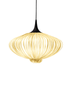 Suuria sculptural pendant light in Gold hand-pleated silk by Aqua Creations