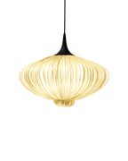 Suuria sculptural pendant light in Gold hand-pleated silk by Aqua Creations