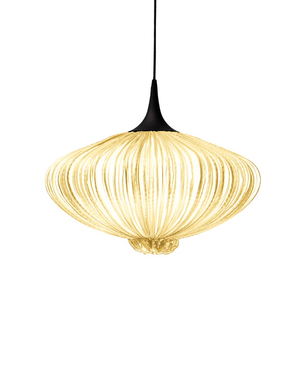 Suuria Pendant Light — luxury pendant light for bedroom in Gold hand-dyed silk by Aqua Creations