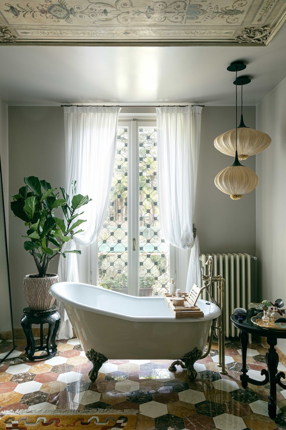 Suuria Pendant Light by Aqua Creations. Featured in the Villa Flora - Lake Como. Interior design by Ingrid Steyrer. Photo by: Mattia Aquila.