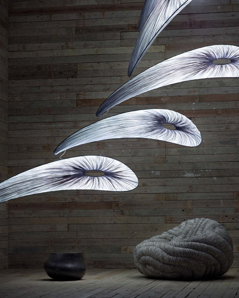 Nana 200 in Silver Silk next to Gladis  armchair