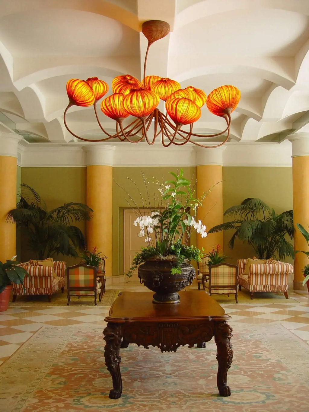 Custom Palms in Rust silk