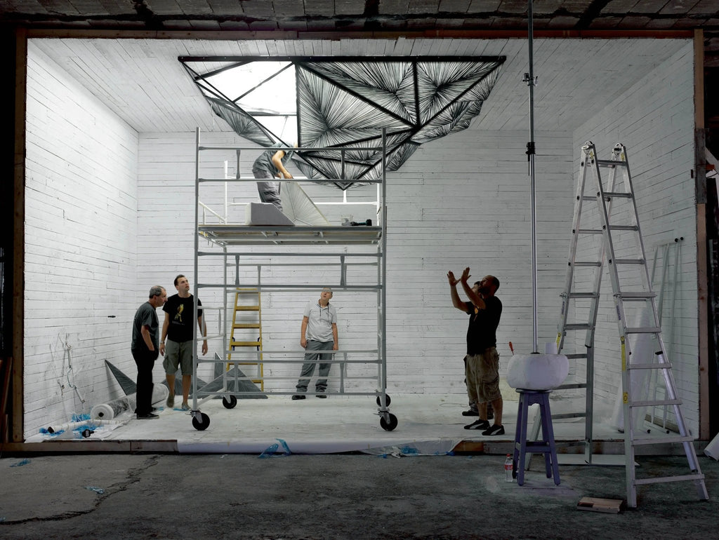 Custom 400x400cm Zooid Ceiling Light in Stone silk